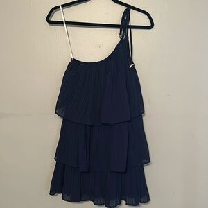 Elegant Navy Blue Layered Dress